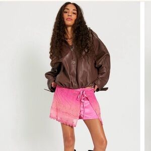 Free People Lala Satin Mini Skort